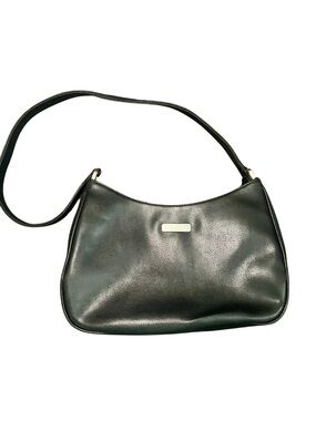 Liz Claiborne Black Shoulder Bag Pebbled Faux Leather Hobo Purse